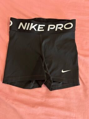 Nike Black Compression Training Shorts with White Swoosh